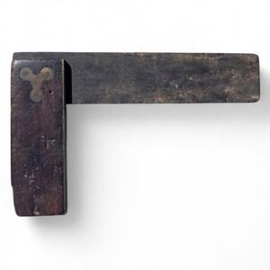 STANLEY Vintage Tri-Square Tool Wood Brass 1920 Sweetheart Carpentry Rare